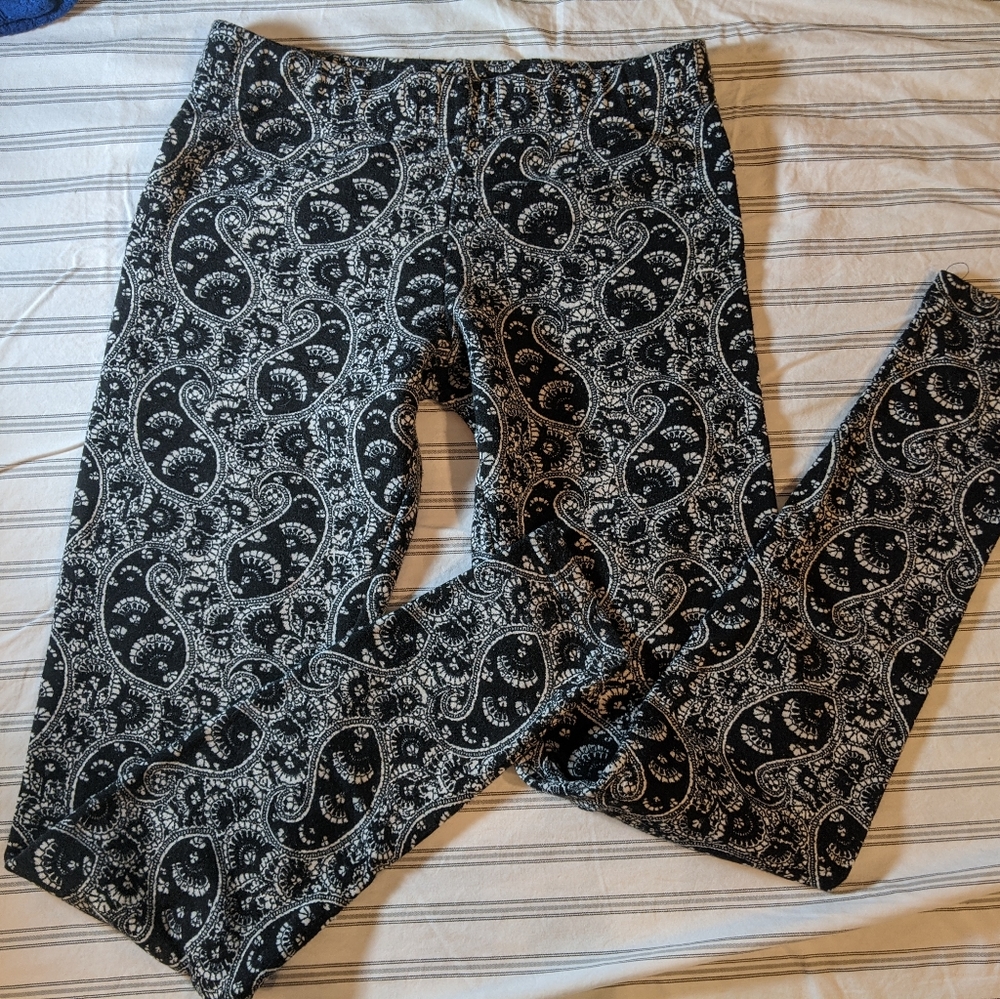 Paisley leggings fleece lined